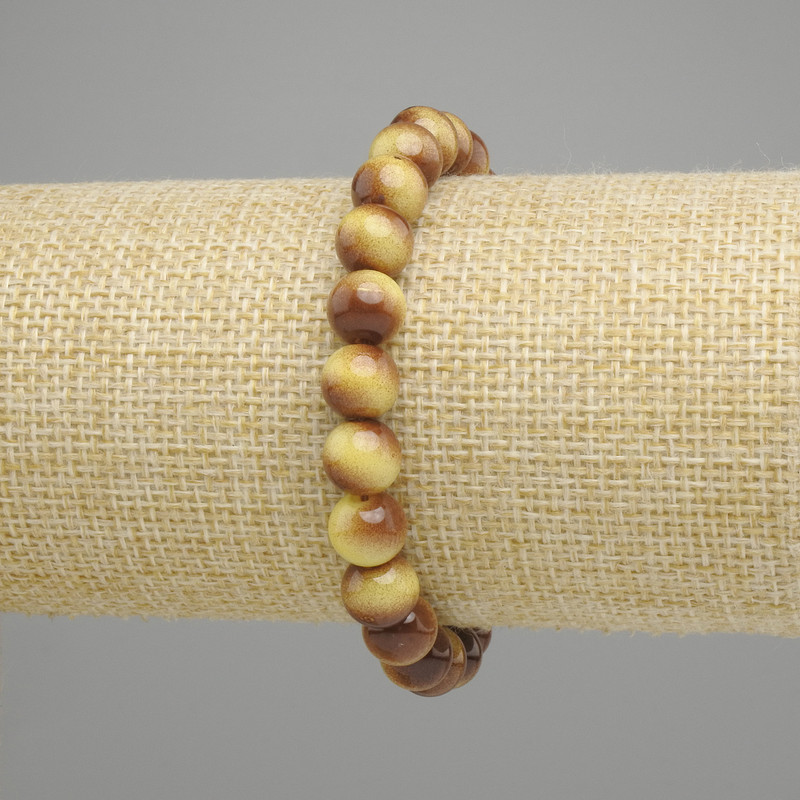 Bransoletka Tygrysie oko (jednostkowa) gładkie kulki, średnica 8,5 mm, długość 18 cm, elastyczna