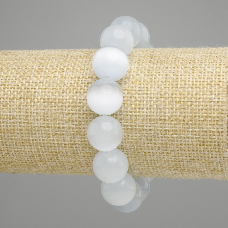 Bransoletka oko kota gładkie kule, średnica 13,5 mm, +-/-, długość 18 cm +- elastyczna