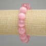 Bransoletka kocie oko rózowa kulki gładkie, średnica 13,5 mm, długość 18 cm, elastyczna