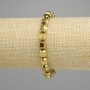 Bransoletka hematyt wielościan 8x7 mm +- kolor złocisty, długość 18 cm +- elastynowa