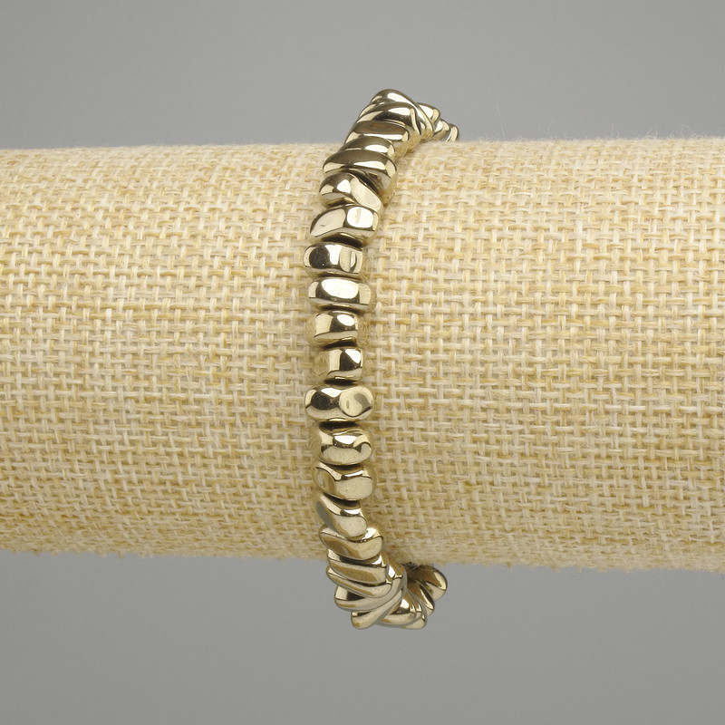 Bransoletka hematyt galıcıtowy satynowy 8-9×3,5-4mm+- kolor złoty, długość 18 cm +- elastyczna