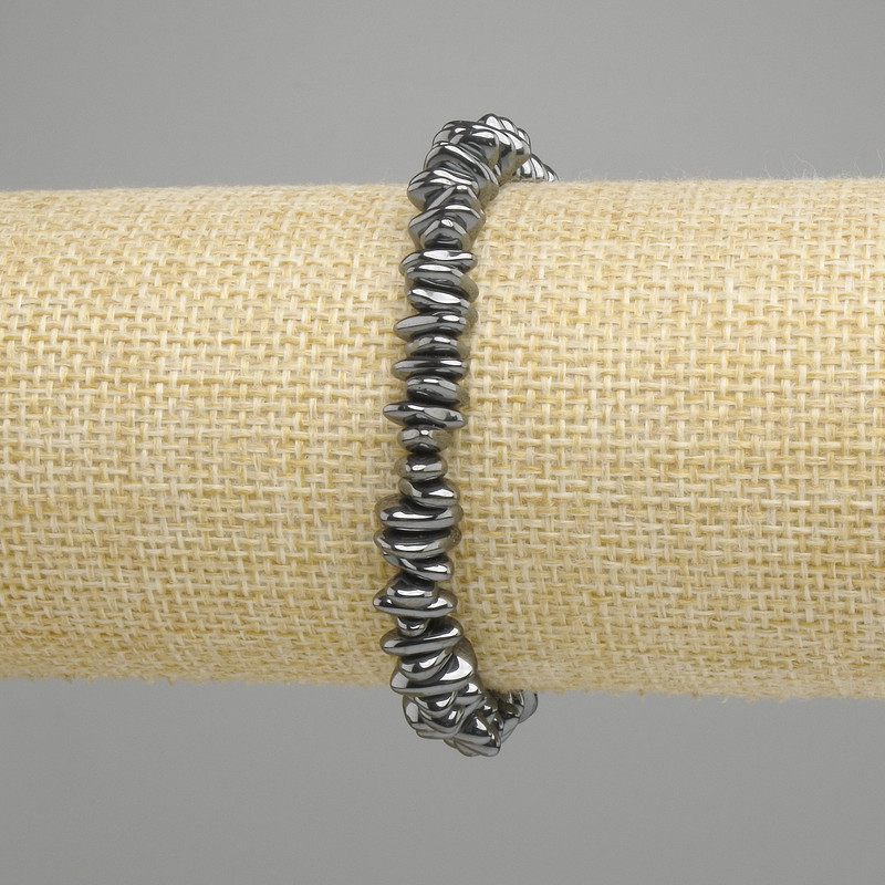 Bransoletka hematyt drobina 5-8, 5×2-2, 5mm+-, długość 18 cm +- stretch