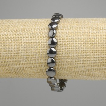 BRANSLET hematyt monetka 8mm+-, długość 18 cm +- stretch
