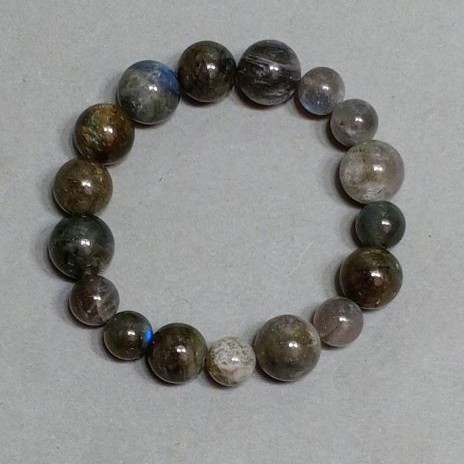 Bransoletka Labradorit gładkie kule 9,5 mm+- 12 mm+-, długość 18 cm +- elastyczna