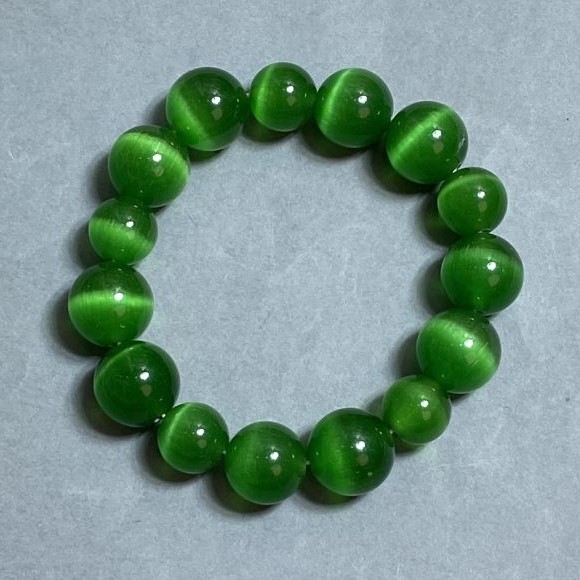 Bransoletka Kocie Oko kuleczki 11–14 mm, elastyczna 18 cm