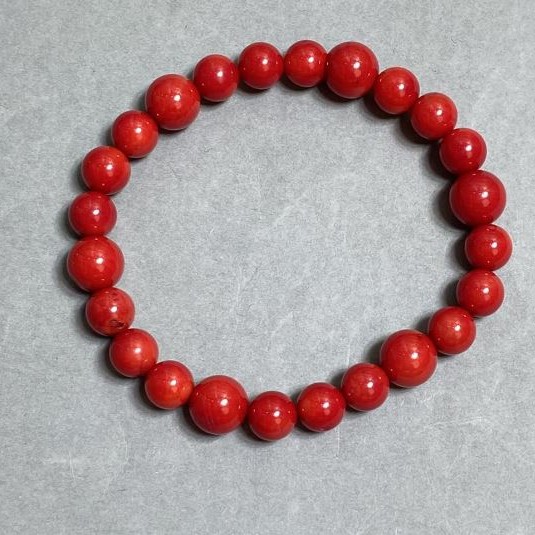 Bransoletka Koralowa kulek 7,5 mm ±, długość 18 cm ± elastyczna