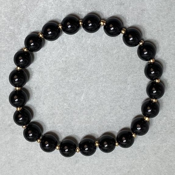 Bransoletka z agatów kulkowych gładkich 8 mm ±, długość 18 cm ± elastyczna