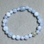 Bransoleta akwamaryn kule gładkie 6–8 mm+- 8 mm+-, długość 18 cm +- sprężysta