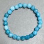 Bransoleta Akwamaryna fasetowana kuleczka 8mm+-, długość 18cm +- elastyczna