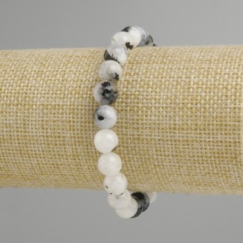 Bransoletka Adular gładka kulka, średnica 8mm+-, długość 18cm +- stretch