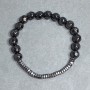 Bransoletka Hematyt rondelka 4x2mm+- kulka fasetowana 8mm+-, długość 18cm +- stretch