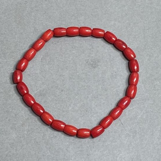 Bransoletka Koral beczułka 7x5mm+-, długość 18cm +- stretch