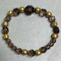 Bransoletka Raucztopaz kulka fasetowana 6mm+- wielościan 12x10mm+-, długość 18cm +- stretch