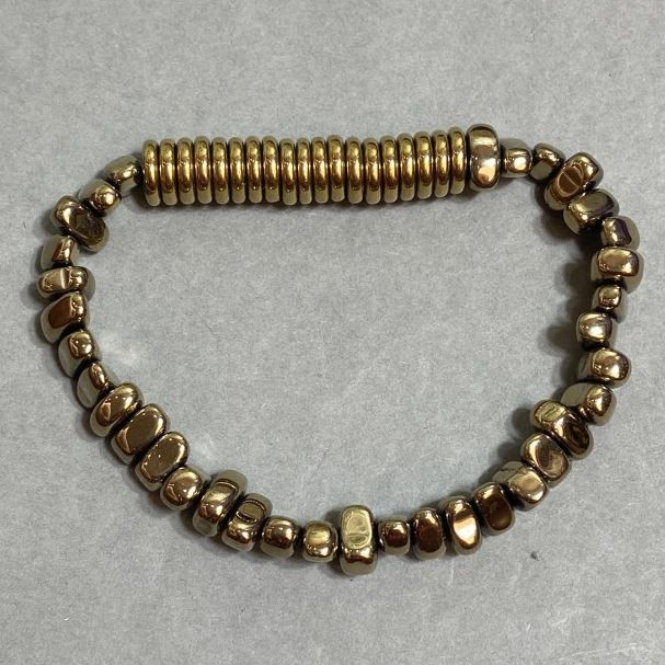 Bransoleta hematyt rontdel 8×2mm+-dalność 9×4mm+-, długość 18cm +- elasticzna