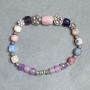 Bransoleta Ametyst Opal karbowany sześcian 5mm+- 7mm+-, długość 18cm +- sprężysta