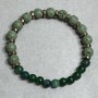 Bransoletka lawa kulka 8mm+- agat chalcedon kulka 6mm+-, długość 18cm +- elastyczna