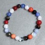 Bransoletka zopalowe szkło agat koral kuleczka 8mm+-, długość 18cm +- elongacyjna