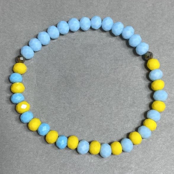 Bransoletka Kryształ czeski szlifowany rondel 6x5mm+-, długość 18cm +- guma