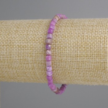 Bransoletka Fosphosyderyt fasetowany kostka, średnica 4×4 mm ±, długość 18 cm ± z elastykiem (stretch)