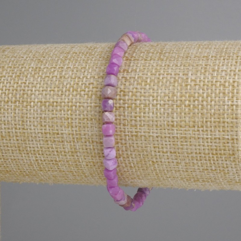 Bransoletka Fosphosyderyt fasetowany kostka, średnica 4×4 mm ±, długość 18 cm ± z elastykiem (stretch)
