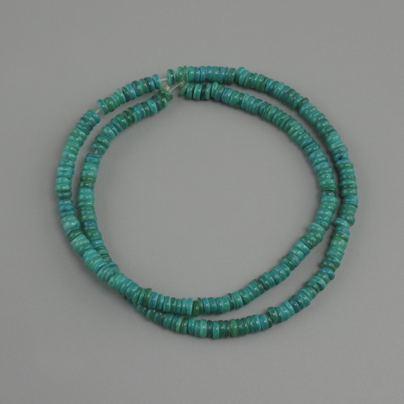Muszlowe koraliki Skafar rondel, średnica 4x1, 5-2 mm +/- , długość 38 cm +/- na żyłce