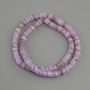 Perły z muszli skafaraka rondel, średnica 6x1, 5-2 mm +- , długość 39 cm +- na żyłce
