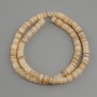Koraliki z muszli Scapharca rondel, średnica 6x1, 5-2 mm+- , długość 39 cm+- na żyłce