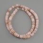 Koraliki z muszli skafar w formie rondel, średnica 6x1, 5-2 mm+-, długość 39 cm+- na żyłce