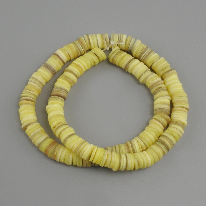 Koraliki z muszli szafarika rondel, średnica 8x1, 5-2 mm ±, długość 38 cm ± na żyłce
