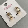 Kolczyki Xuping białe cyrkonie 15x8 mm+- pozłota 18K
