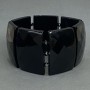 Bransoletka Agat fasetowany moduł 40x29 mm± Hematyt wielościan, średnica 4 mm+ -, długość 18 cm± stretch