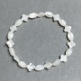 Bransoletka z masy perłowej z koniczyną (fasetowane ziarno) 9x6 mm +-koniczynka 8 mm+-, długość 18 cm+- na gumce (stretch)