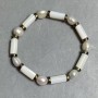 Bransoletka z pereł 7-9x7-8 mm Hematyt ronder 6x mm+- Muszla (perłowa) walec 13x6 mm+-, długość 18 cm typu strecz