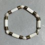 Bransoletka z pereł 7-9×7-8 mm Hematyt rondenle 6 mm ± Perłowy walec 13×6 mm ±, długość 18 cm stretch