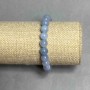 Bransoletka Akwamaryn gładka kulka, średnica 8,5 mm +/-, długość 18 cm +/- na gumce (stretch)