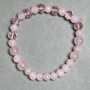Bransoletka Różowy kwarc kulka 6 mm+- Czeskie kryształ 8x6 mm+-, długość 18 cm+- stretch