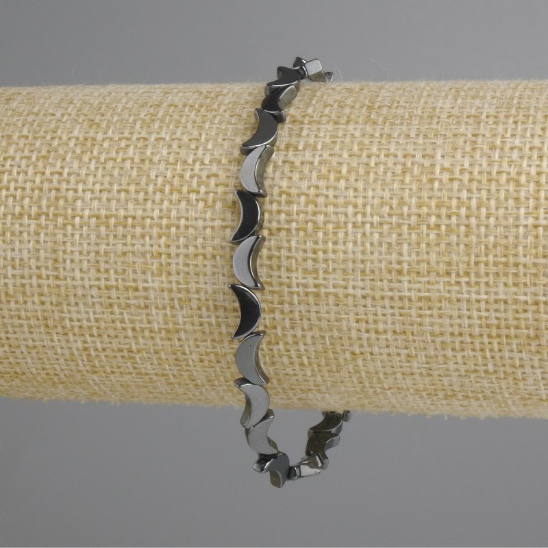 Bransoletka z hematytu księżyc 8x4 mm+-, długość 18 cm+- stretch