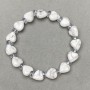 Bransoletka Kahlong serce 10 mm ± - koraliki w stylu Swarovskiego 6×3 mm ±, długość 18 cm ±, na gumce (stretch)