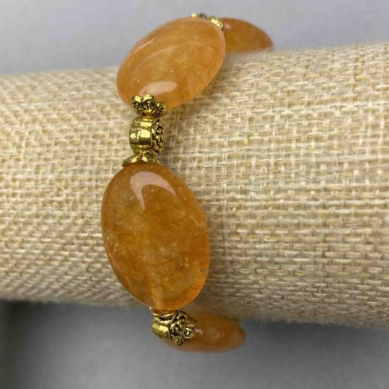 Bransoletka Cytryn owal 25×18 mm ± z wkładkami, długość 18 cm ± stretch