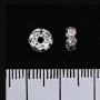 Łącznik rozdzielacz rąbek (rondelek) z białymi cyrkoniami, kolor metalu srebro, 5 mm, 100 szt. / opak.