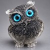 Suwenirowa figurka Sowa z przerobionym drobinkami kwarcu rutylowego w żywicy, średnica 60x50x40 mm+