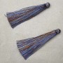 Zestaw do rękodzieła chwost „Szaro-Brązowo-Niebieski pas”, długość 7 cm, średnica 7 mm para