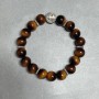 Bransoletka Tygrysie Oko (sztuczna) kulka 10 mm ± z wstawkami, długość 18 cm ± strecz