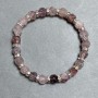Bransoletka truskawkowy kwarc wielościan 8x7 mm ± z wstawkami, długość 18 cm ± na gumce (stretch)