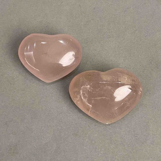 Para Serc Różowy Kwarc pamiątkowy naturalny kamień, średnica 43-47x33-36 mm+- 88 g