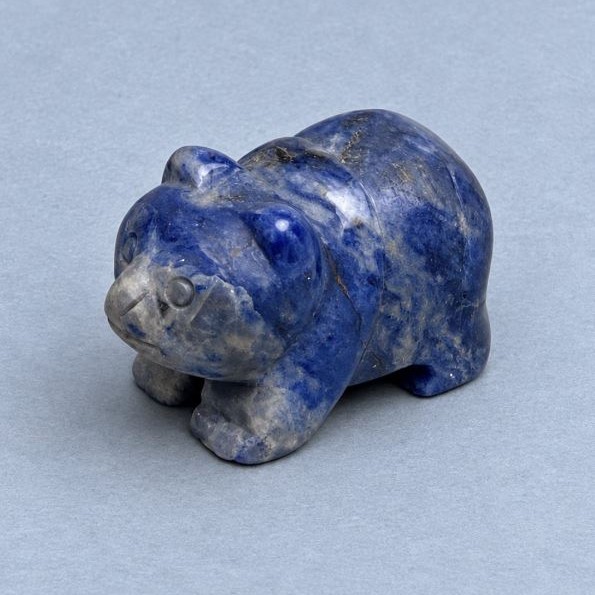 Figurka-suwenir Panda z sodalitem, naturalny kamień 40x25x22 mm+