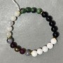 Bransoletka Agat Cyjozyt Kryształ górski gładka kulka 8 mm ±, długość 18 cm ± strecz