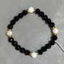 Bransoletka Agat fasetowana kulka 8 mm ± gładka kulka 8 mm +-, długość 18 cm ± stretch