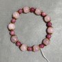 Bransoletka Różowy kwarc gładka kulka 10 mm+- Turmalin gładka kulka 6 mm+-, długość 18 cm+- na gumce (strecz)
