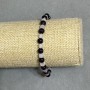 Bransoletka Agat kulka 6 mm + /- górski kryształ fasetowany sześcian 5 mm + /-, długość 18 cm +/- typu stretch